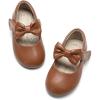 DREAM PAIRS Toddler Flower Girl Dress Shoes Little Girls Mary Janes Ballet Flats Ballerina Shoes Wedding Party(Brown)