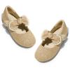 DREAM PAIRS Toddler Flower Girl Dress Shoes Little Girls Mary Janes Ballet Flats Ballerina Shoes Wedding Party(Gold/Glitter)
