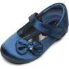 DREAM PAIRS Toddler Girls Dress Shoes Mary Jane Flats, Girls School Uniform Flats Bow Ballerina Shoes(Navy/Satin)