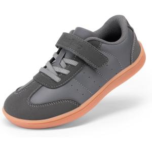 DREAM PAIRS Boys Girls Shoes Kids Barefoot Wide Toe Casual Walking Lightweight Running Athletic Sneakers Little Kid Big Kid(Grey)