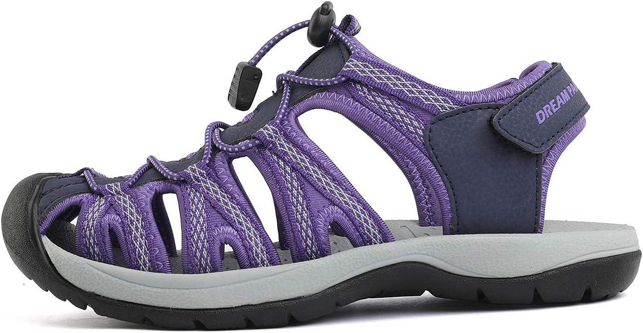 imageDREAM PAIRS Womens Closed Toe Hiking Summer Outdoor Sport Athletic SandalsPurple