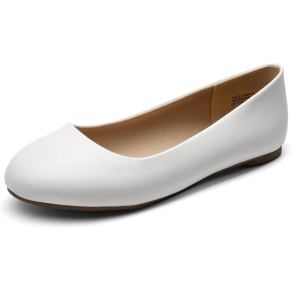 imageDREAM PAIRS Womens Dress Pointed Toe Flats Ballet Comfort Soft Slip On Casual Flat Shoes for Work Office BusinessWhite