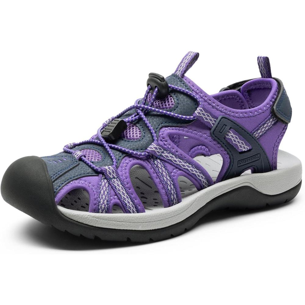 imageDREAM PAIRS Womens Hiking Sandals Adventurous Summer Sports Shoes OutdoorPurple