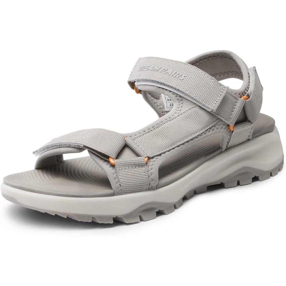 imageDREAM PAIRS Womens Sandals Light Weight Hiking Sandals for Women Comfortable Athletic QuickDrying Walking Water Sandals With Hook And Loop Straps And Soft InsoleLight Coffee
