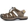 DREAM PAIRS Womens Closed Toe Hiking Summer Outdoor Sport Athletic Sandals(Khaki/Yellow)
