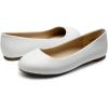 DREAM PAIRS Women’s Dress Pointed Toe Flats Ballet Comfort Soft Slip On Casual Flat Shoes for Work Office Business(White)