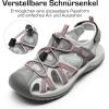 DREAM PAIRS Women’s Hiking Sandals Adventurous Summer Sports Shoes Outdoor(Grey/Coral)