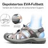 DREAM PAIRS Women’s Hiking Sandals Adventurous Summer Sports Shoes Outdoor(Grey/Coral)