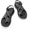 DREAM PAIRS Women’s Walking Sandals With Arch Support Elastic Strap Summer Sport Athletic Casual Hiking Outdoor Sandal(Black/White)