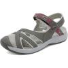 DREAM PAIRS Women’s Sport Athletic Sandals Outdoor Hiking Sandals(Grey/Coral)