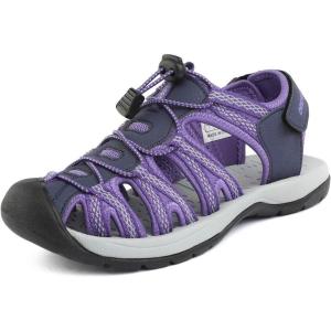 DREAM PAIRS Womens Closed Toe Hiking Summer Outdoor Sport Athletic Sandals(Purple)