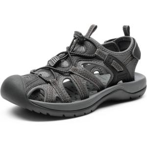 DREAM PAIRS Women’s Hiking Sandals Adventurous Summer Sports Shoes Outdoor(Black/Dark Grey)
