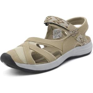 DREAM PAIRS Women’s Sport Athletic Sandals Outdoor Hiking Sandals(Beige)