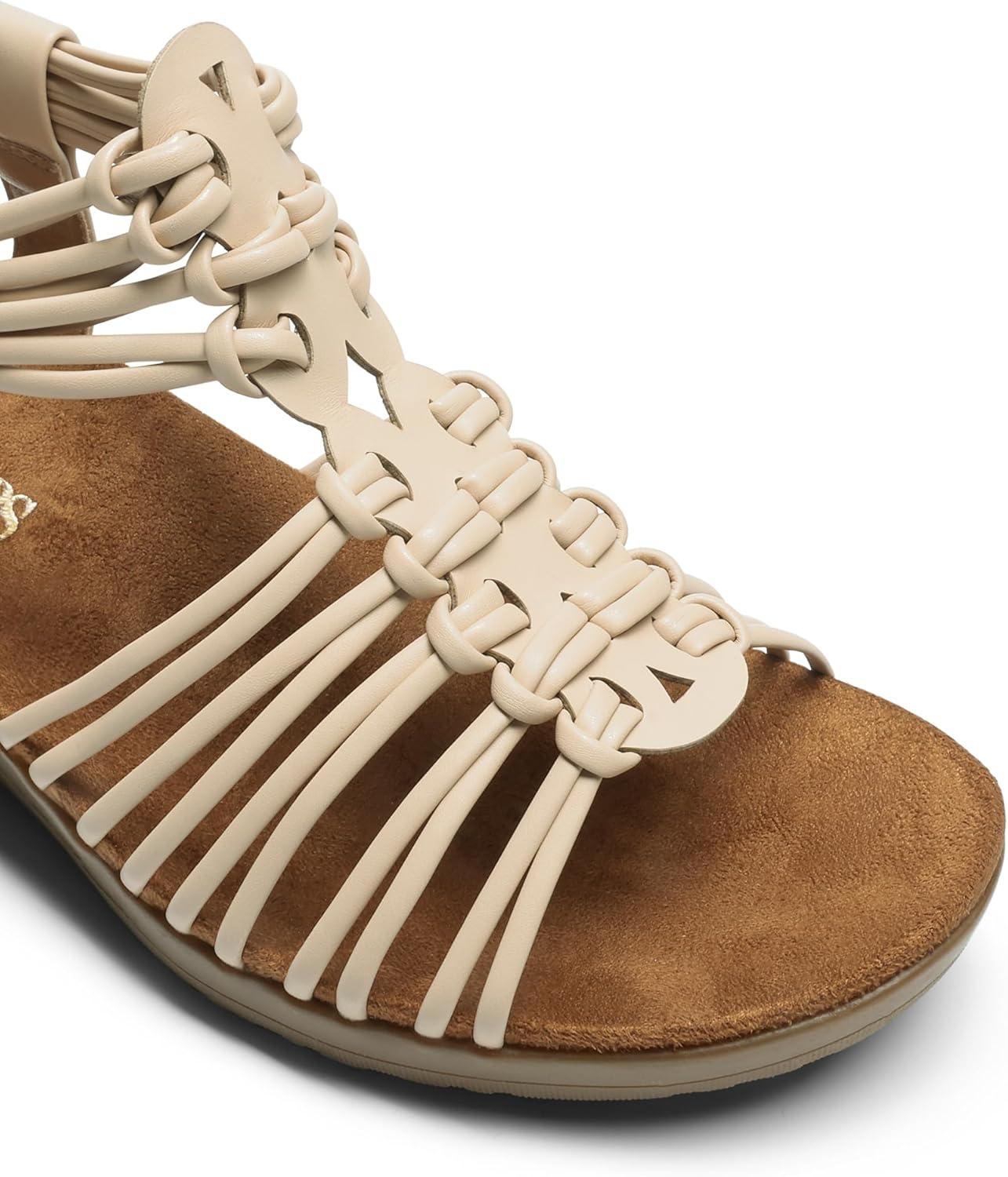 imageDREAM PAIRS Womens Comfortable Strappy Low Heel Open Toe SlipOn Wedge Sandals Arch Support for Summer Dressy ShoesNude