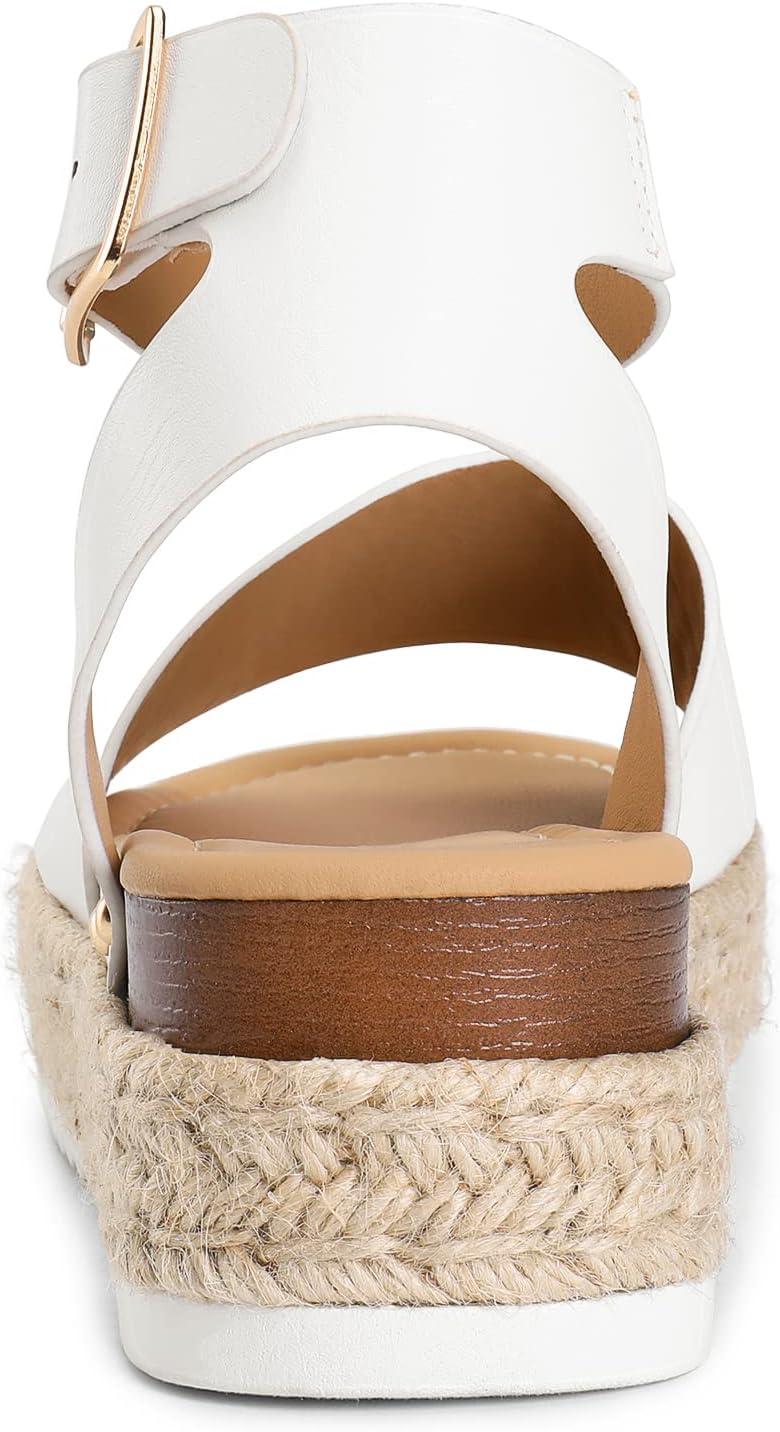 imageDREAM PAIRS Womens Platform Espadrilles Casual Ankle Strap Wedge Sandals Comfortable Dressy Summer ShoesWhitepu