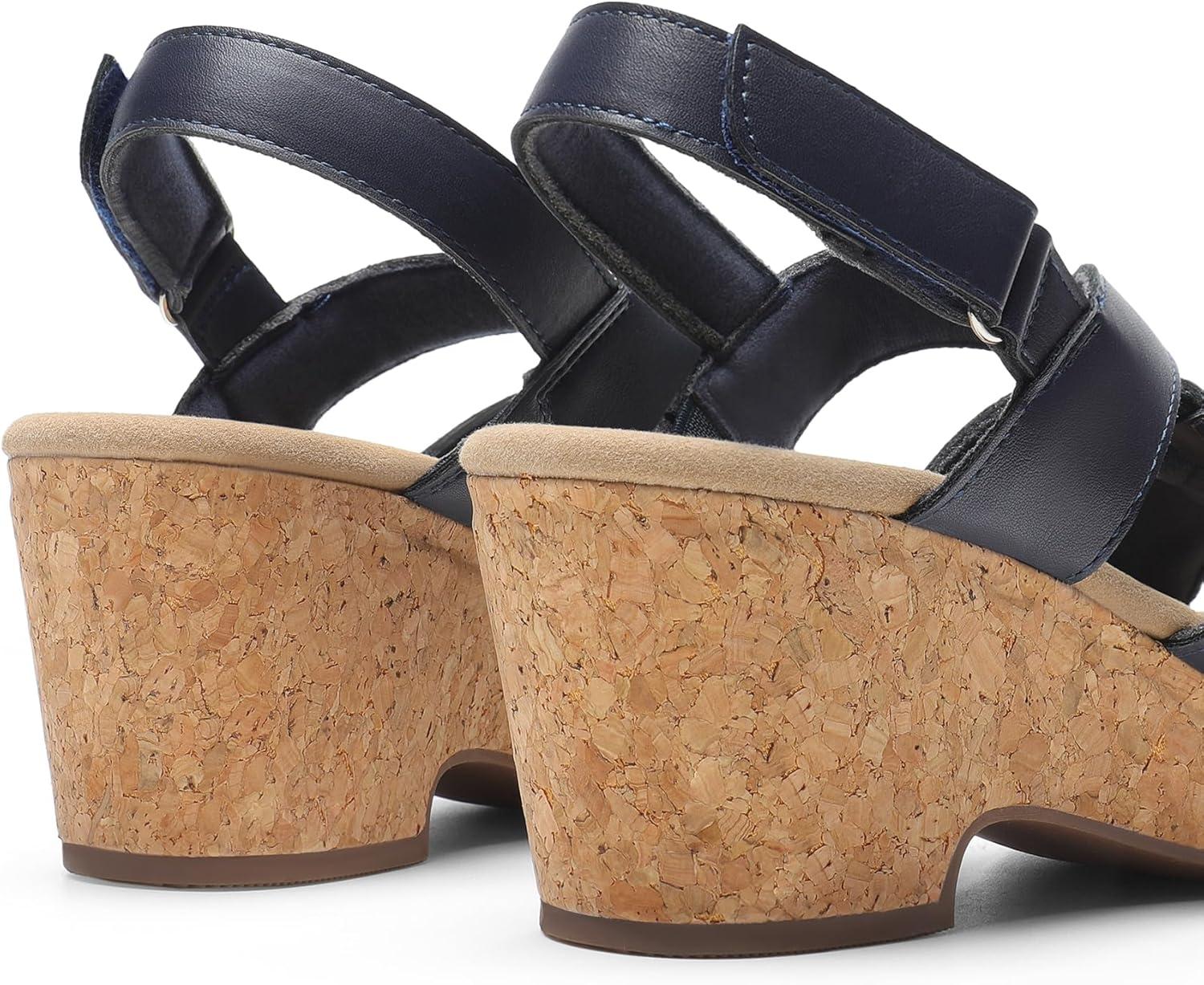 imageDREAM PAIRS Womens Wedge Sandals Comfortable Open Toe Platform Casual Dressy Cork Summer Dress ShoesNavy