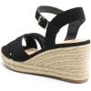 DREAM PAIRS Espadrille Dressy Wedge Sandals, Women’s Platform Sandals Casual Summer, Comfortable High Heeled Wedges with Adjustable Buckle(Black-nubuck)