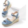 DREAM PAIRS Espadrille Dressy Wedge Sandals, Women’s Platform Sandals Casual Summer, Comfortable High Heeled Wedges with Adjustable Buckle(Denim-canvas)