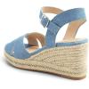 DREAM PAIRS Espadrille Dressy Wedge Sandals, Women’s Platform Sandals Casual Summer, Comfortable High Heeled Wedges with Adjustable Buckle(Denim-canvas)
