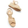 DREAM PAIRS Espadrille Dressy Wedge Sandals, Women’s Platform Sandals Casual Summer, Comfortable High Heeled Wedges with Adjustable Buckle(Nude-nubuck)