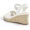 DREAM PAIRS Espadrille Dressy Wedge Sandals, Women’s Platform Sandals Casual Summer, Comfortable High Heeled Wedges with Adjustable Buckle(White-pu)