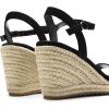 DREAM PAIRS Espadrilles Wedge Sandals for Women, Women’s Open Toe Summer Dressy Sandals with Adjustable Ankle Strap and Soft Footbed(Black)