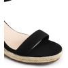 DREAM PAIRS Espadrilles Wedge Sandals for Women, Women’s Open Toe Summer Dressy Sandals with Adjustable Ankle Strap and Soft Footbed(Black)