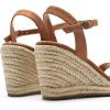 DREAM PAIRS Espadrilles Wedge Sandals for Women, Women’s Open Toe Summer Dressy Sandals with Adjustable Ankle Strap and Soft Footbed(Brown)