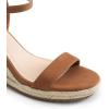 DREAM PAIRS Espadrilles Wedge Sandals for Women, Women’s Open Toe Summer Dressy Sandals with Adjustable Ankle Strap and Soft Footbed(Brown)