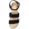 DREAM PAIRS Strappy Espadrille Platform Wedge Sandals for Women Dressy Summer, Comfortable Open Toe Sandals with Cushioned Insole and Ankle Strap Buckle(Black Nubuck)
