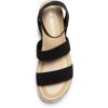 DREAM PAIRS Strappy Espadrille Platform Wedge Sandals for Women Dressy Summer, Comfortable Open Toe Sandals with Cushioned Insole and Ankle Strap Buckle(Black)