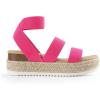 DREAM PAIRS Strappy Espadrille Platform Wedge Sandals for Women Dressy Summer, Comfortable Open Toe Sandals with Cushioned Insole and Ankle Strap Buckle(Hot Pink Elastic)