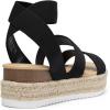 DREAM PAIRS Strappy Espadrille Platform Wedge Sandals for Women Dressy Summer, Comfortable Open Toe Sandals with Cushioned Insole and Ankle Strap Buckle(Black)