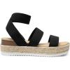 DREAM PAIRS Strappy Espadrille Platform Wedge Sandals for Women Dressy Summer, Comfortable Open Toe Sandals with Cushioned Insole and Ankle Strap Buckle(Black)