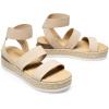 DREAM PAIRS Strappy Espadrille Platform Wedge Sandals for Women Dressy Summer, Comfortable Open Toe Sandals with Cushioned Insole and Ankle Strap Buckle(Nude)
