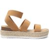 DREAM PAIRS Strappy Espadrille Platform Wedge Sandals for Women Dressy Summer, Comfortable Open Toe Sandals with Cushioned Insole and Ankle Strap Buckle(Camel)