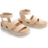 DREAM PAIRS Strappy Espadrille Platform Wedge Sandals for Women Dressy Summer, Comfortable Open Toe Sandals with Cushioned Insole and Ankle Strap Buckle(Nude Nubuck)