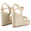 DREAM PAIRS Wedge Sandals for Women Dressy Summer, Platform Espadrille Strappy Casual Braided Heels Comfortable with Open Toe and Ankle Strap(Beige-raffia)
