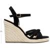 DREAM PAIRS Wedge Sandals for Women Dressy Summer, Platform Espadrille Strappy Casual Braided Heels Comfortable with Open Toe and Ankle Strap(Black-suede)