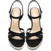 DREAM PAIRS Wedge Sandals for Women Dressy Summer, Platform Espadrille Strappy Casual Braided Heels Comfortable with Open Toe and Ankle Strap(Black-suede)