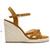 DREAM PAIRS Wedge Sandals for Women Dressy Summer, Platform Espadrille Strappy Casual Braided Heels Comfortable with Open Toe and Ankle Strap(Brown-suede)