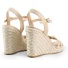 DREAM PAIRS Wedge Sandals for Women Dressy Summer, Platform Espadrille Strappy Casual Braided Heels Comfortable with Open Toe and Ankle Strap(Nude-suede)