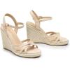 DREAM PAIRS Wedge Sandals for Women Dressy Summer, Platform Espadrille Strappy Casual Braided Heels Comfortable with Open Toe and Ankle Strap(Nude-suede)