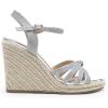 DREAM PAIRS Wedge Sandals for Women Dressy Summer, Platform Espadrille Strappy Casual Braided Heels Comfortable with Open Toe and Ankle Strap(Silver-glitter)