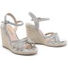 DREAM PAIRS Wedge Sandals for Women Dressy Summer, Platform Espadrille Strappy Casual Braided Heels Comfortable with Open Toe and Ankle Strap(Silver-glitter)