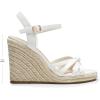 DREAM PAIRS Wedge Sandals for Women Dressy Summer, Platform Espadrille Strappy Casual Braided Heels Comfortable with Open Toe and Ankle Strap(White-pu)