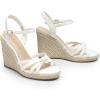 DREAM PAIRS Wedge Sandals for Women Dressy Summer, Platform Espadrille Strappy Casual Braided Heels Comfortable with Open Toe and Ankle Strap(White-pu)