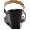 DREAM PAIRS Women Slides Wedge Sandals Square Open Toe Dress Casual Strappy Shoes(Black)