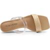 DREAM PAIRS Women Slides Wedge Sandals Square Open Toe Dress Casual Strappy Shoes(Clear)