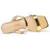 DREAM PAIRS Women Slides Wedge Sandals Square Open Toe Dress Casual Strappy Shoes(Gold-pat)
